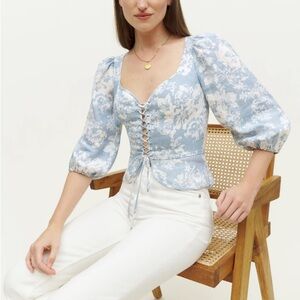 Reformation floral linen top